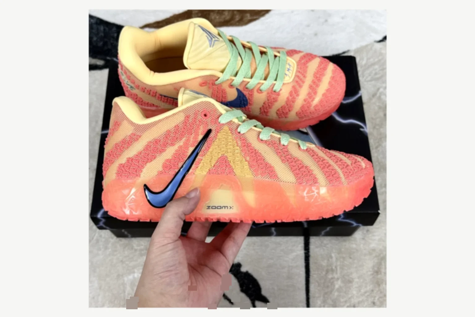 Nike Ja 3 Coral Lime Low Top comparison proof image SKU 1194924105