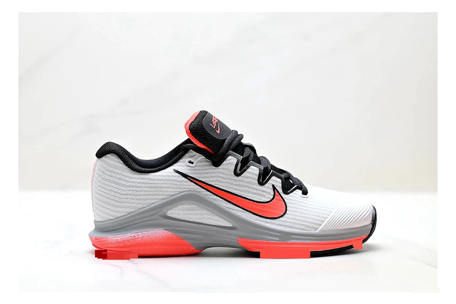 Nike Kd Trey White Red comparison photo showing white textile basketball upper, red accents, low modern court shape, and supportive sole