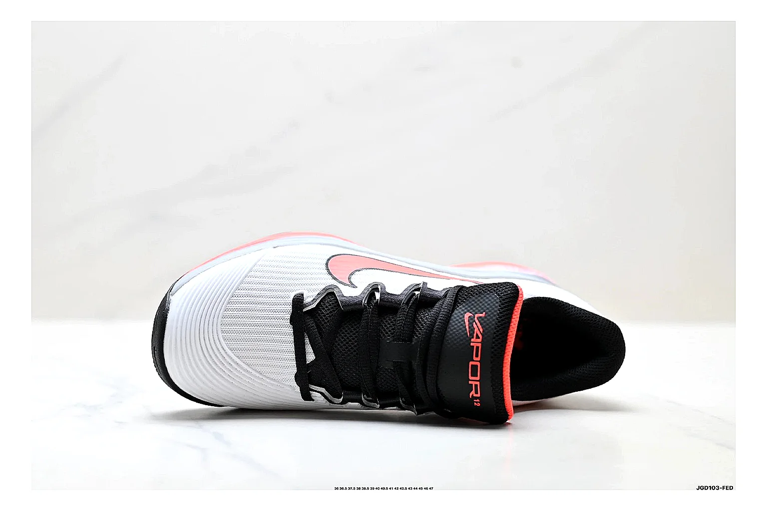 Nike Kd Trey White Red comparison photo showing white textile basketball upper, red accents, low modern court shape, and supportive sole thumbnail 6