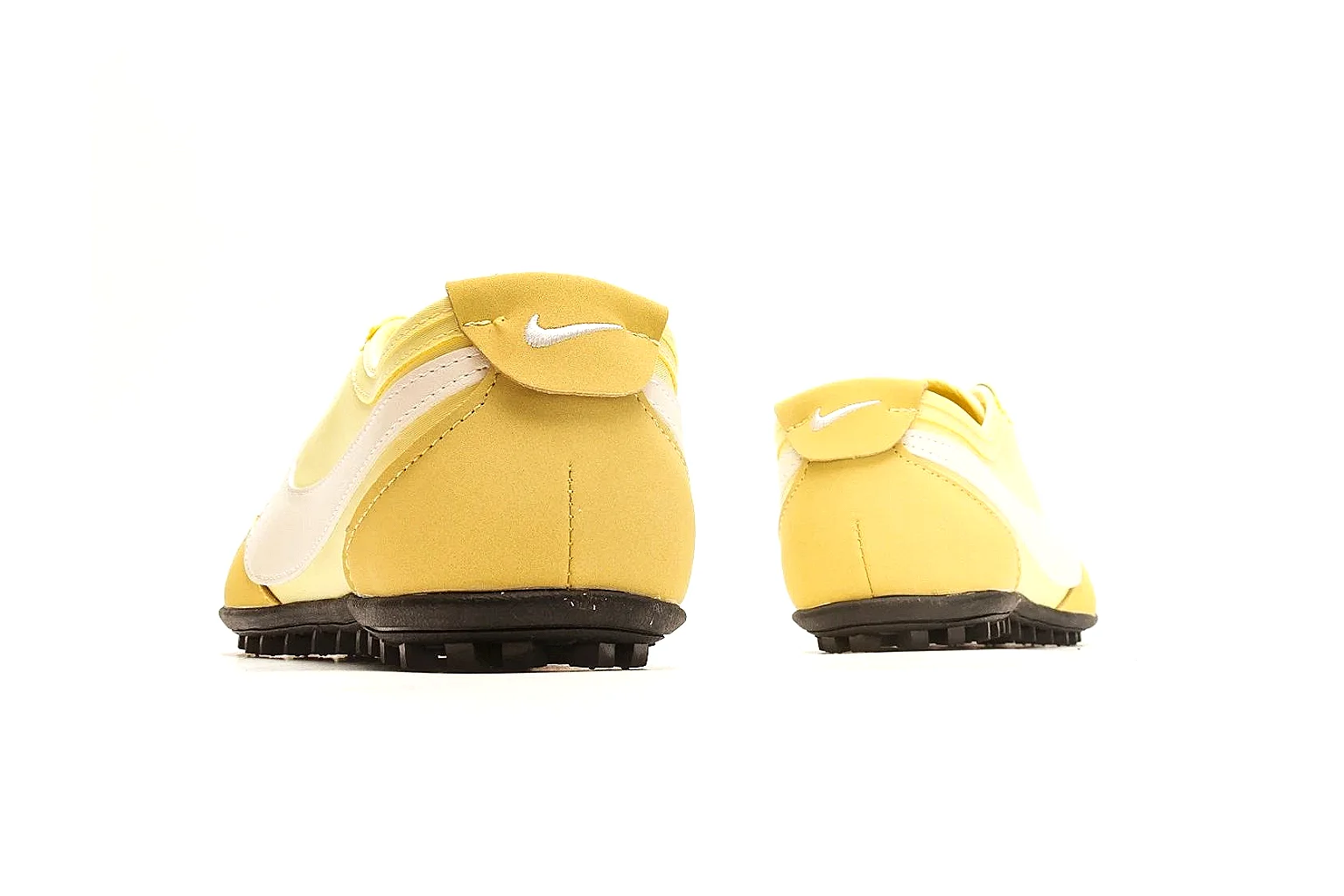 Nike Moon Yellow Retro Runner comparison photo showing yellow slim runner upper, white Swoosh, low retro profile, white midsole, and black waffle outsole thumbnail 3