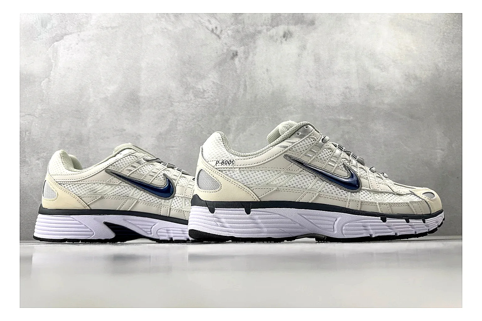 Nike P-6000 Cream Silver Sneaker comparison signal photo with silver cream p-6000 runner with mixed upper and runner shape thumbnail 5