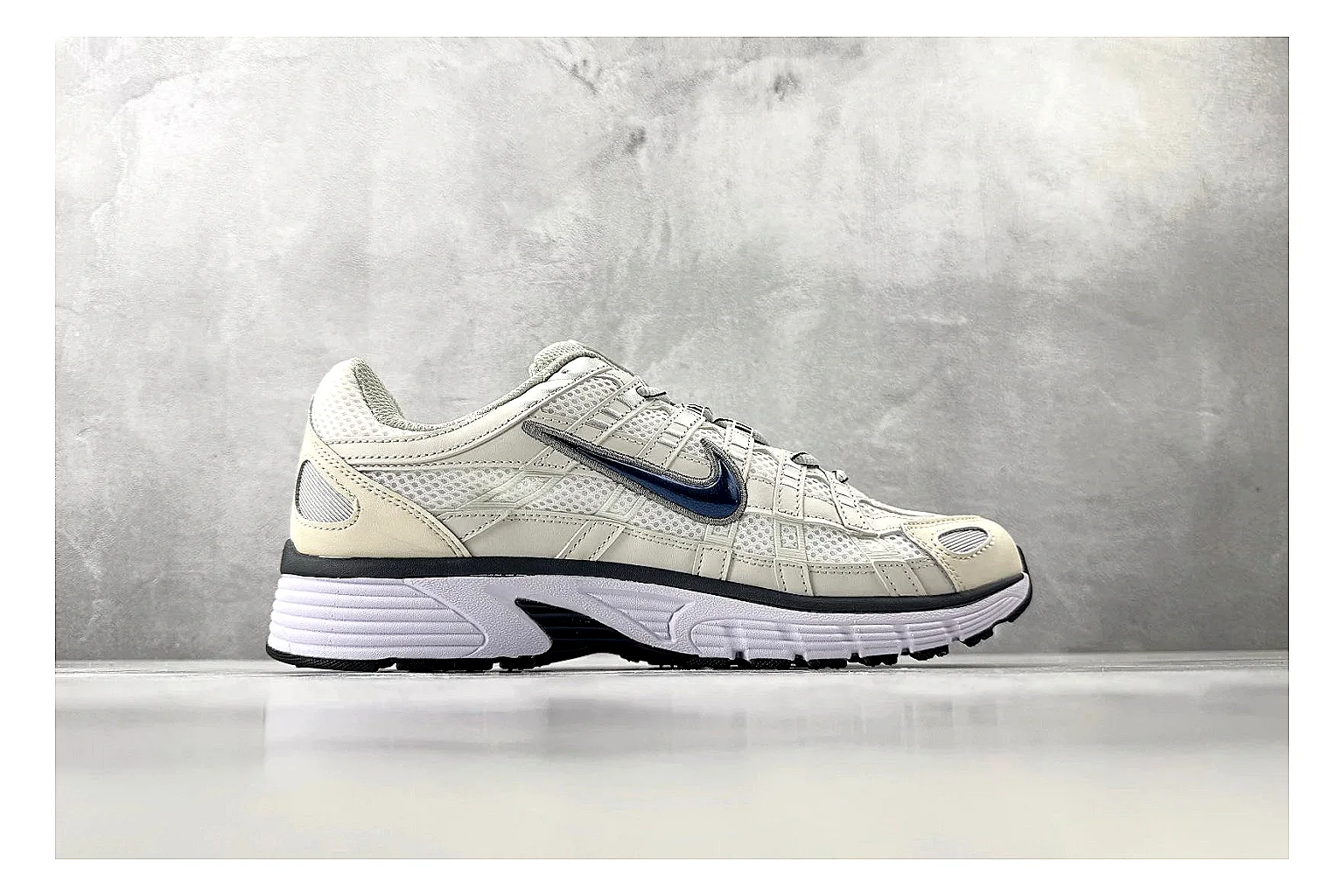 Nike P-6000 Cream Silver Sneaker comparison signal photo with silver cream p-6000 runner with mixed upper and runner shape thumbnail 6