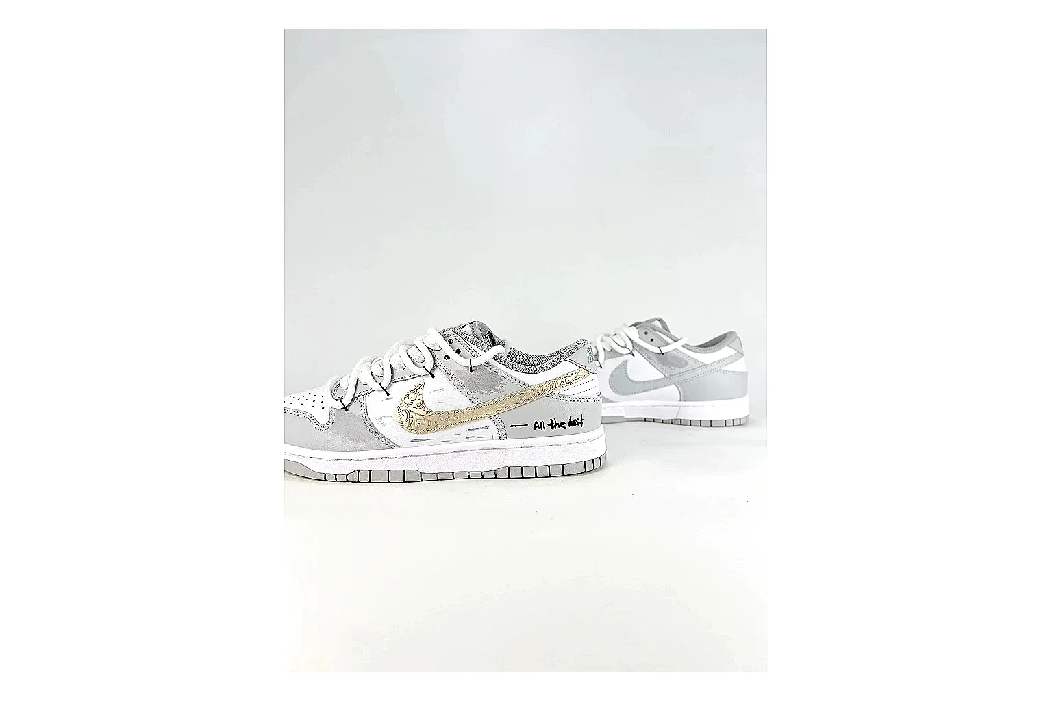 Nike Silver Runner Silver Gold comparison photo showing silver synthetic-mesh upper, gold accent details, modern runner shape, and cushioned sole thumbnail 3