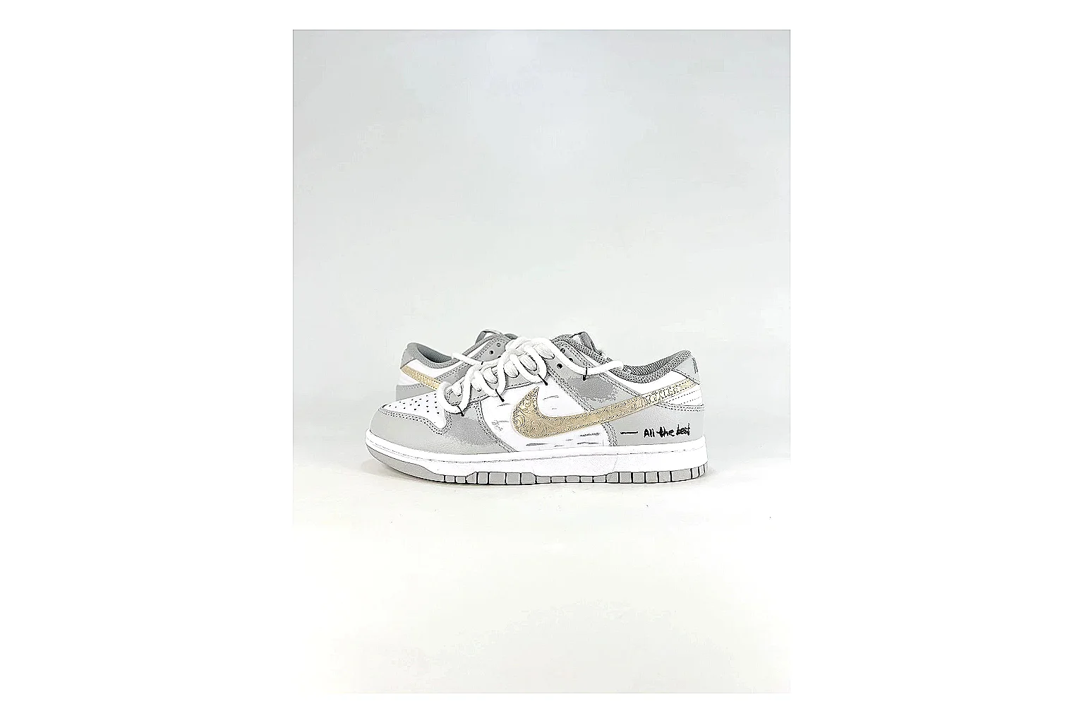 Nike Silver Runner Silver Gold comparison photo showing silver synthetic-mesh upper, gold accent details, modern runner shape, and cushioned sole thumbnail 6