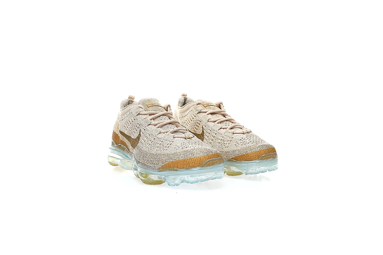 Nike VaporMax-style cream tan knit runner with visible Swoosh and air sole thumbnail 5