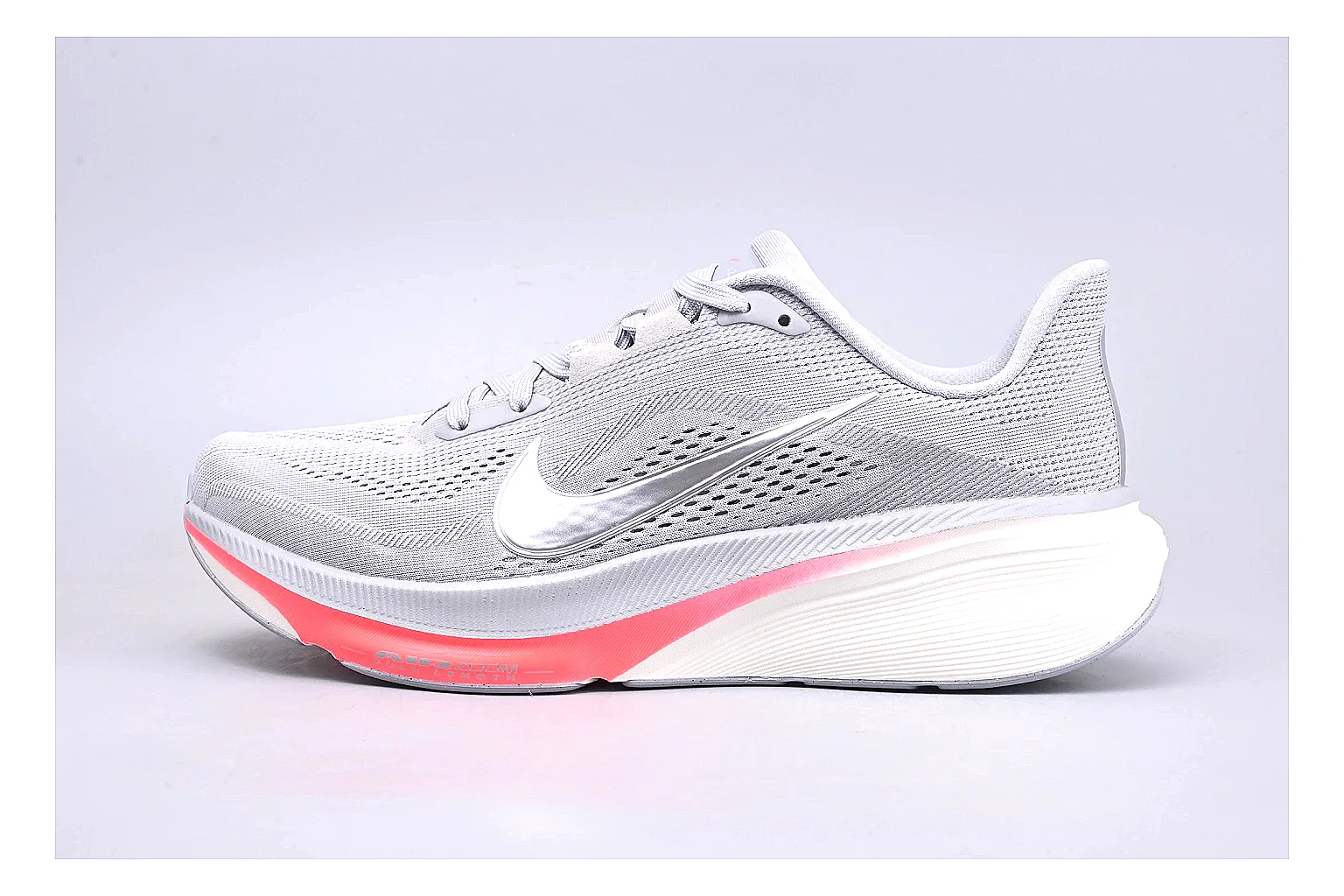 Nike Air Zoom Vomero White Pink comparison signal photo with white pink vomero runner with mixed upper and runner shape
