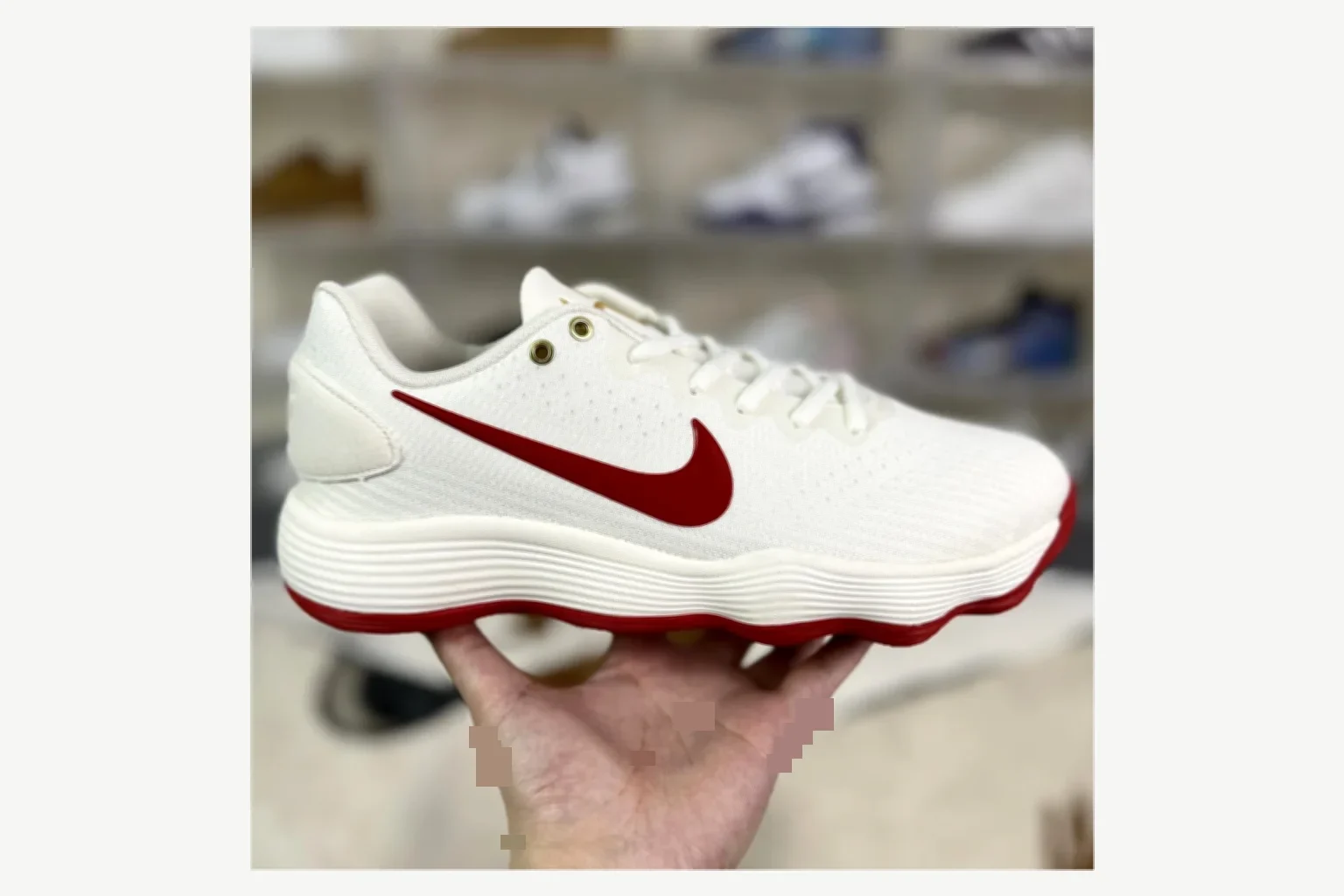 Nike White Red Swoosh Low Top comparison proof image SKU 1194923881