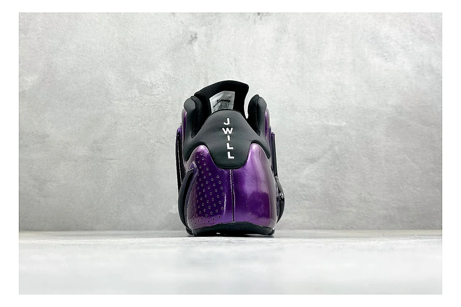 Nike Zoom Hyperflight Purple comparison photo showing glossy purple upper, high-shine basketball shell, sculpted midsole, and sleek court profile thumbnail 3