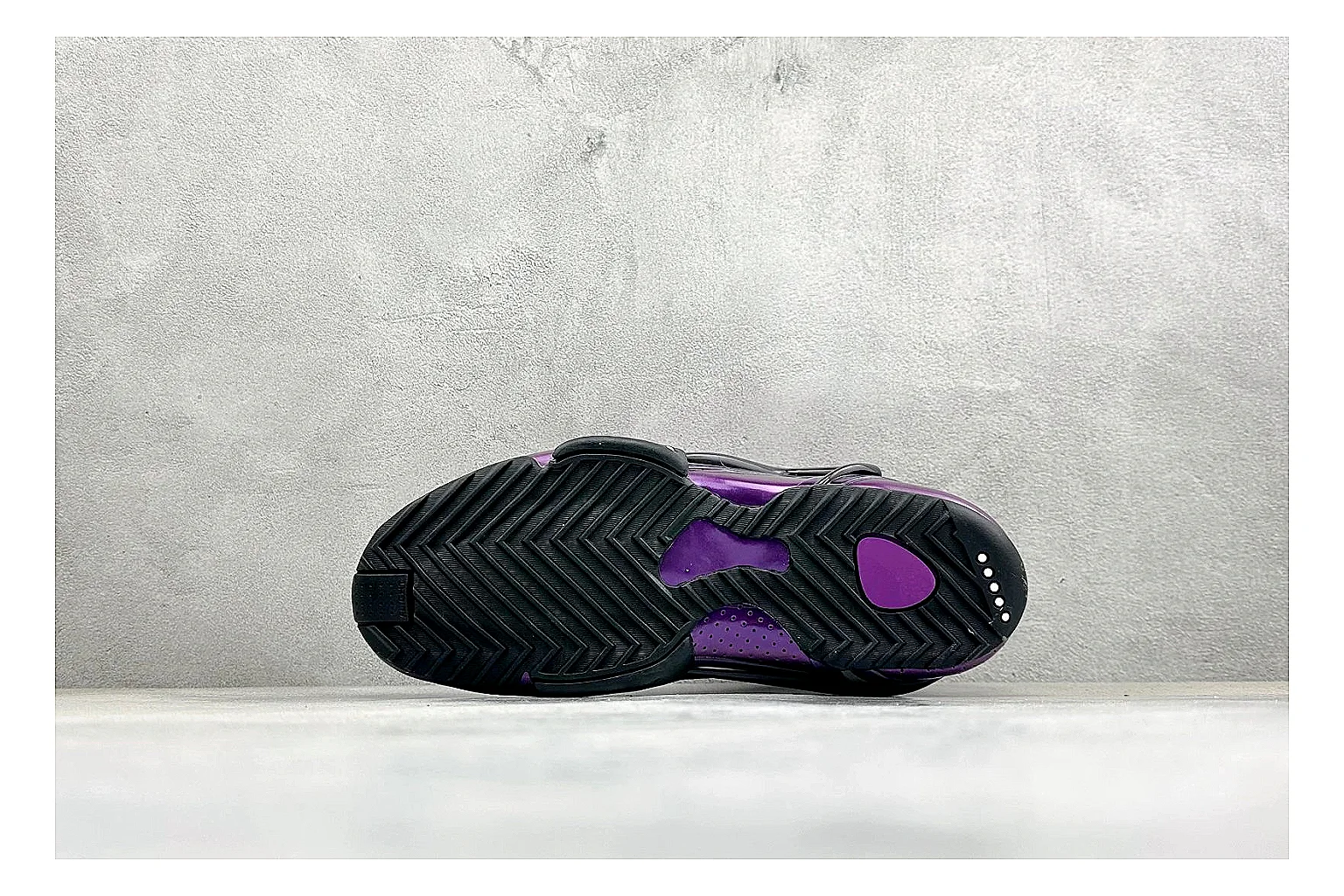 Nike Zoom Hyperflight Purple comparison photo showing glossy purple upper, high-shine basketball shell, sculpted midsole, and sleek court profile thumbnail 4