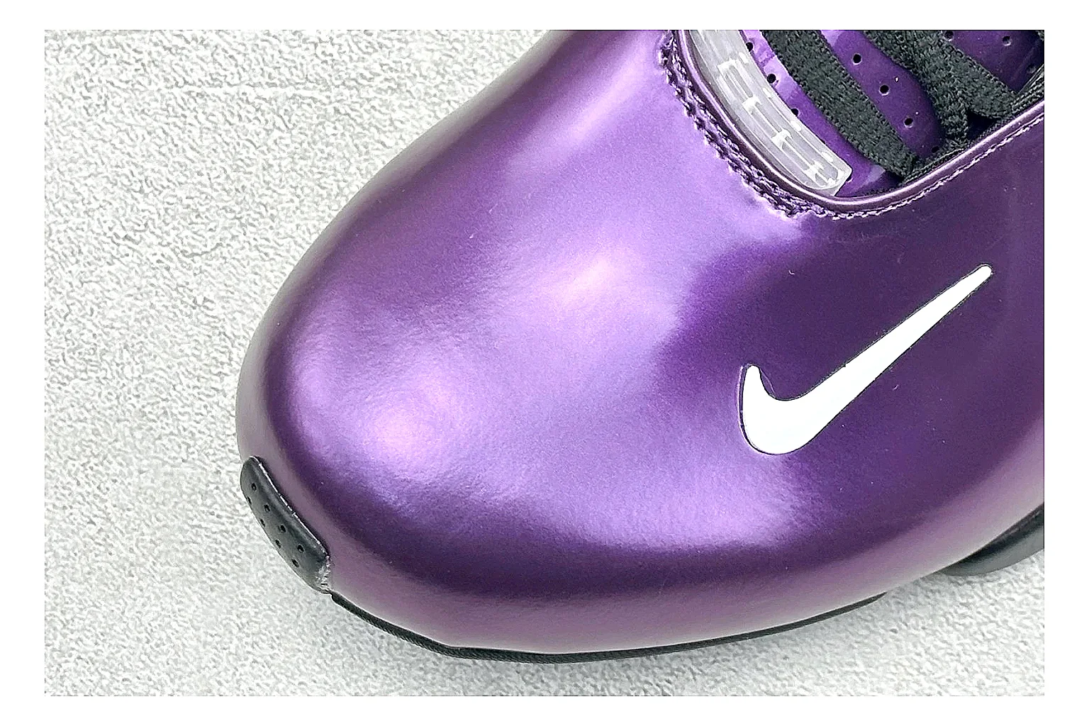 Nike Zoom Hyperflight Purple comparison photo showing glossy purple upper, high-shine basketball shell, sculpted midsole, and sleek court profile thumbnail 5