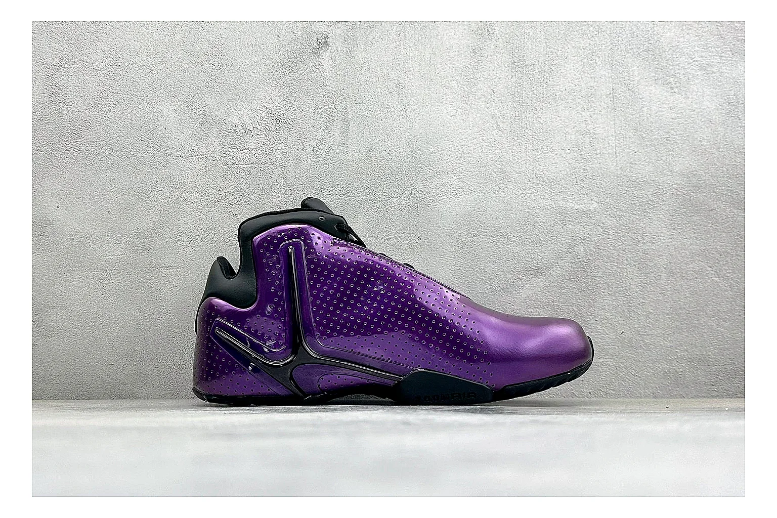 Nike Zoom Hyperflight Purple comparison photo showing glossy purple upper, high-shine basketball shell, sculpted midsole, and sleek court profile thumbnail 6