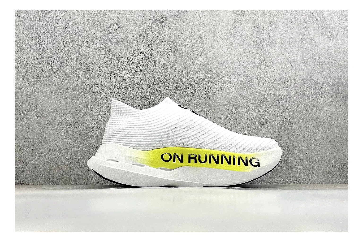 On Cloudboom White Lime comparison photo showing white performance mesh, lime gradient accents, slim racing profile, and segmented CloudTec sole thumbnail 6
