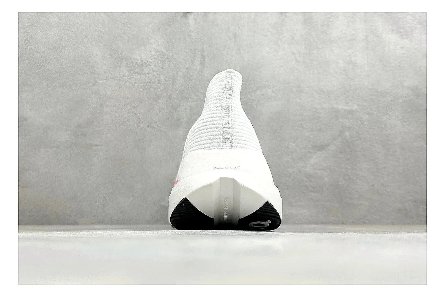 On Cloudboom White Pink comparison photo showing white running mesh, pink gradient accents, low racing shape, and segmented CloudTec sole thumbnail 3