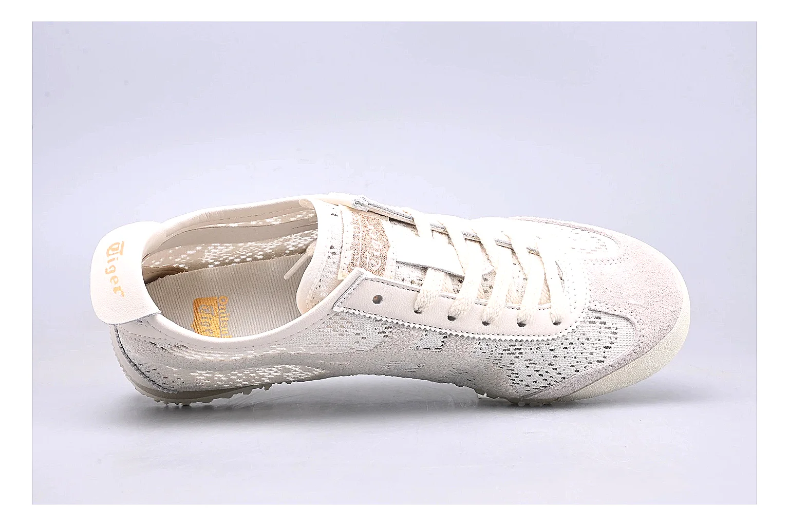 Onitsuka Tiger Mexico 66 Cream comparison signal photo with cream mexico 66 low-top with mixed upper and low top shape
