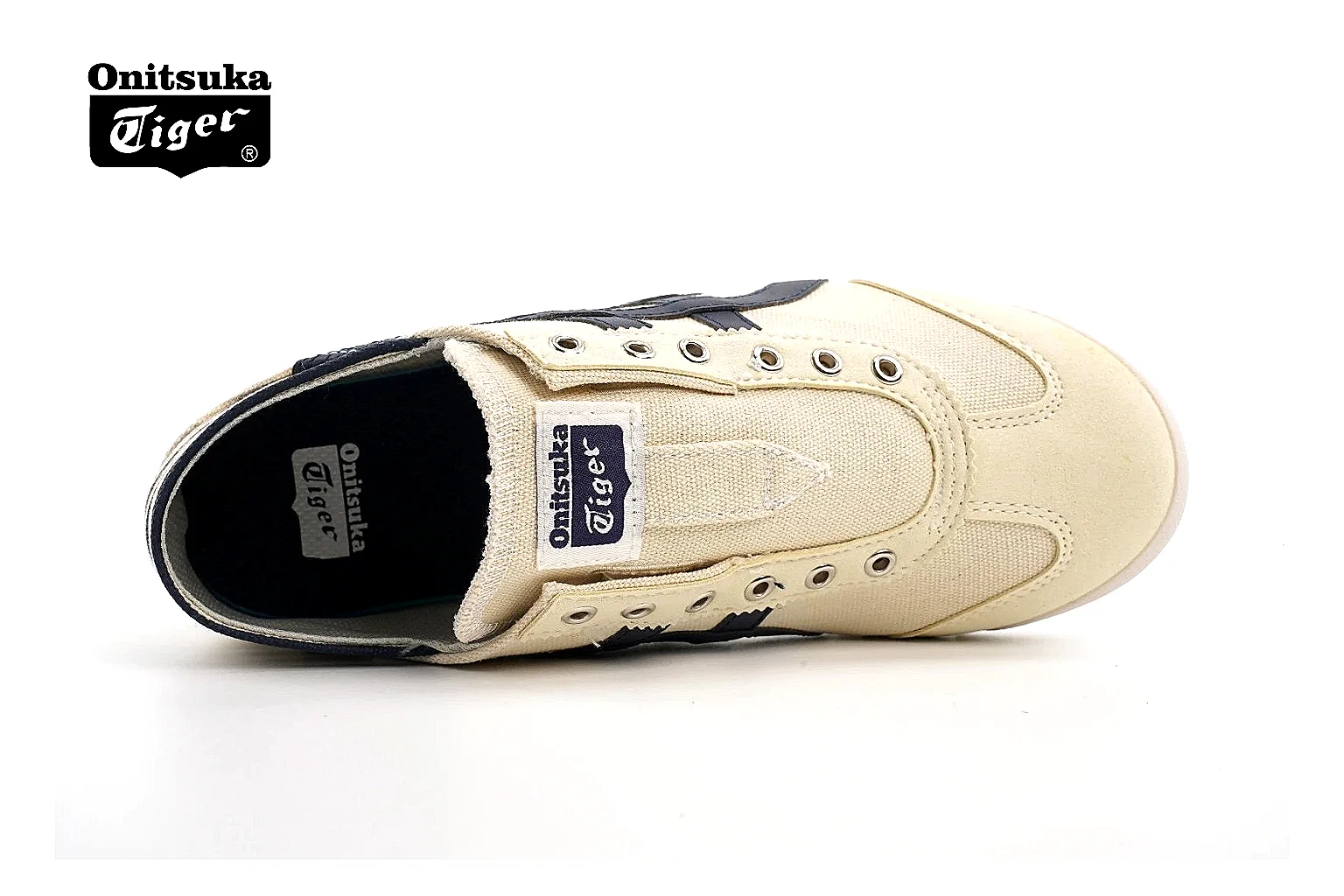 Onitsuka Tiger Mexico 66 style Cream Navy 6010 comparison signal note six-photo gallery