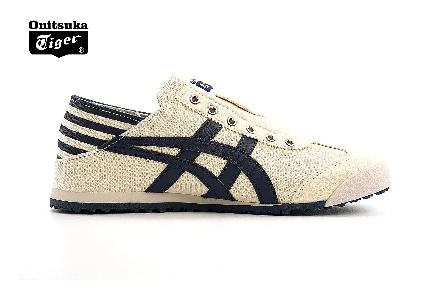 Onitsuka Tiger Mexico 66 style Cream Navy 6010 comparison signal note six-photo gallery thumbnail 6