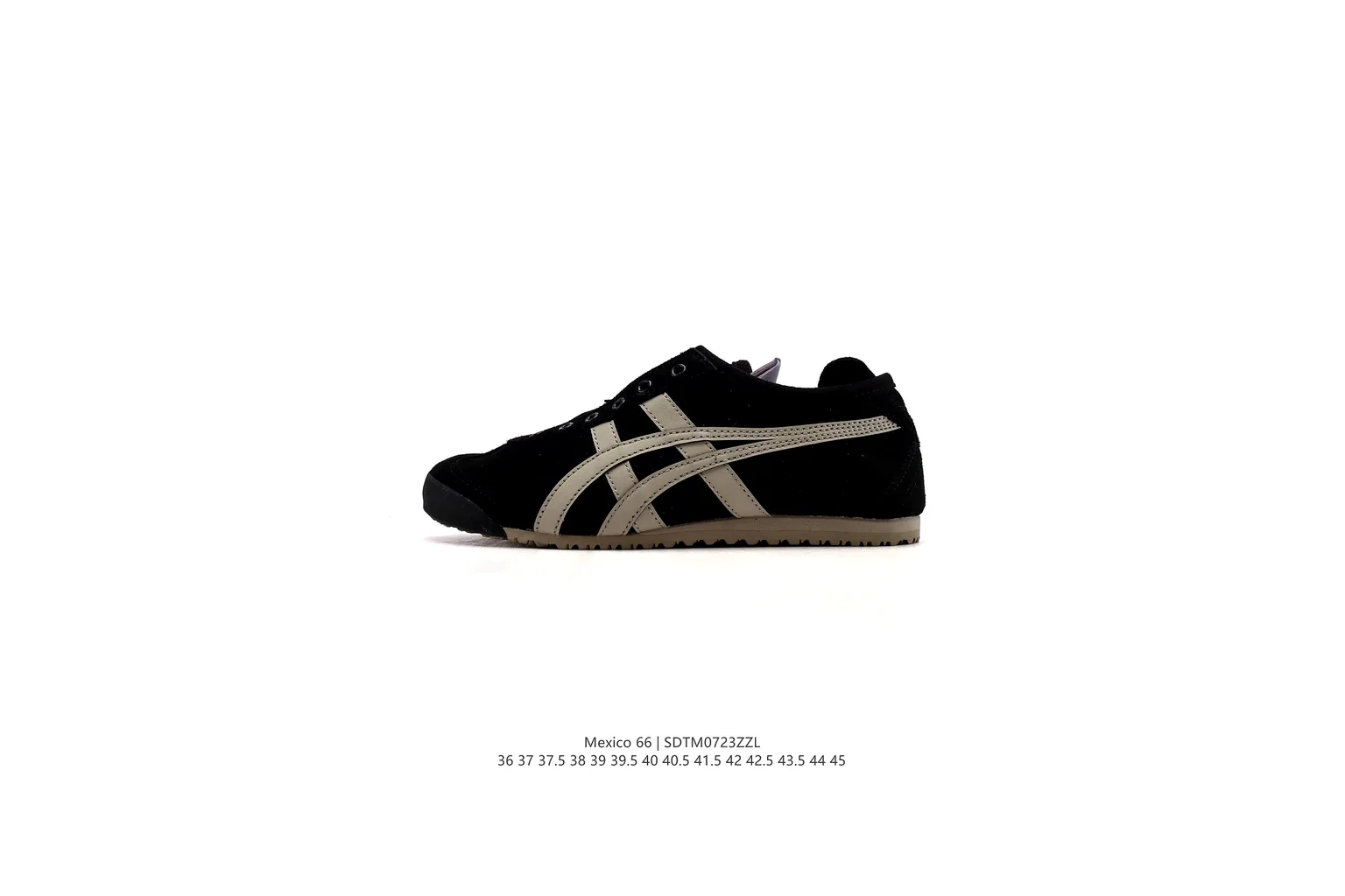 Onitsuka Tiger Mexico 66 Black Cream slim retro low top six photo view