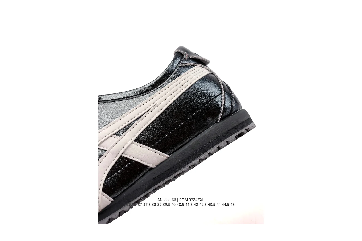 Onitsuka Tiger Mexico 66 Black Silver slim retro low top six photo view thumbnail 5
