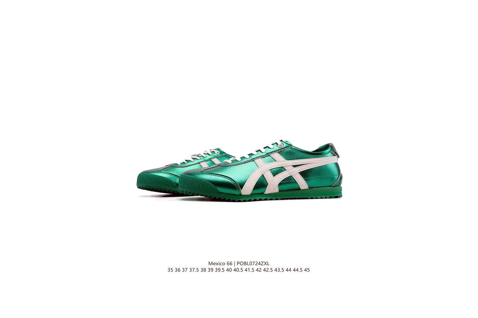 Onitsuka Tiger Mexico 66 Green White slim retro low top six photo view thumbnail 6
