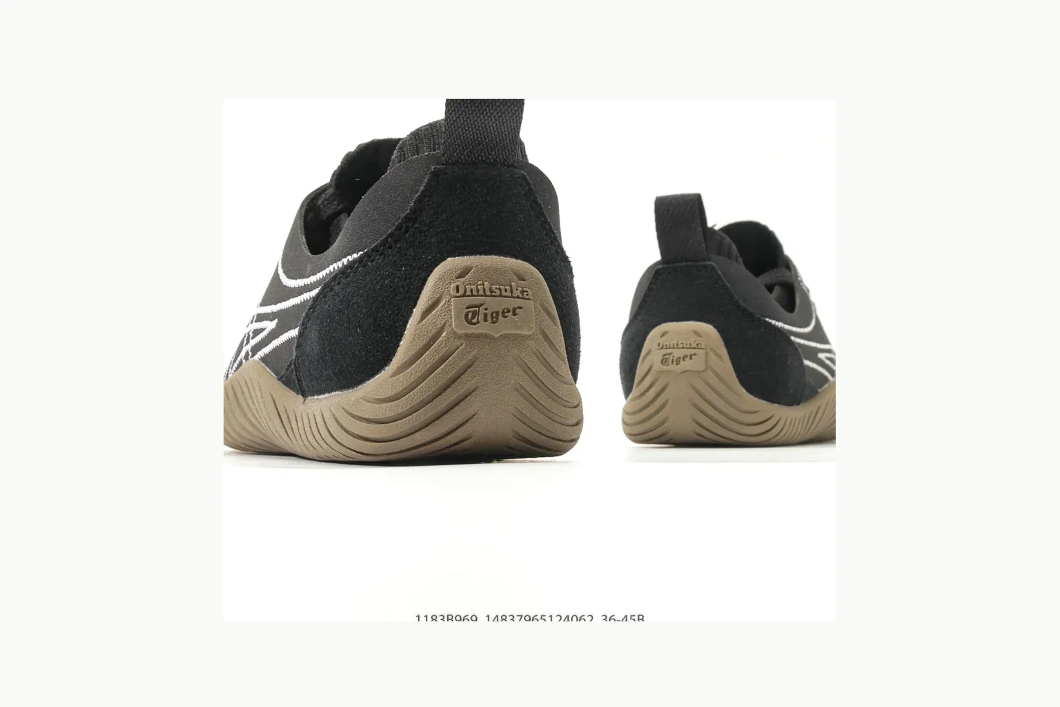 Onitsuka Tiger Black Gum Sneaker comparison signal photo with black gum black gum retro low-top with mixed upper and low top shape thumbnail 5