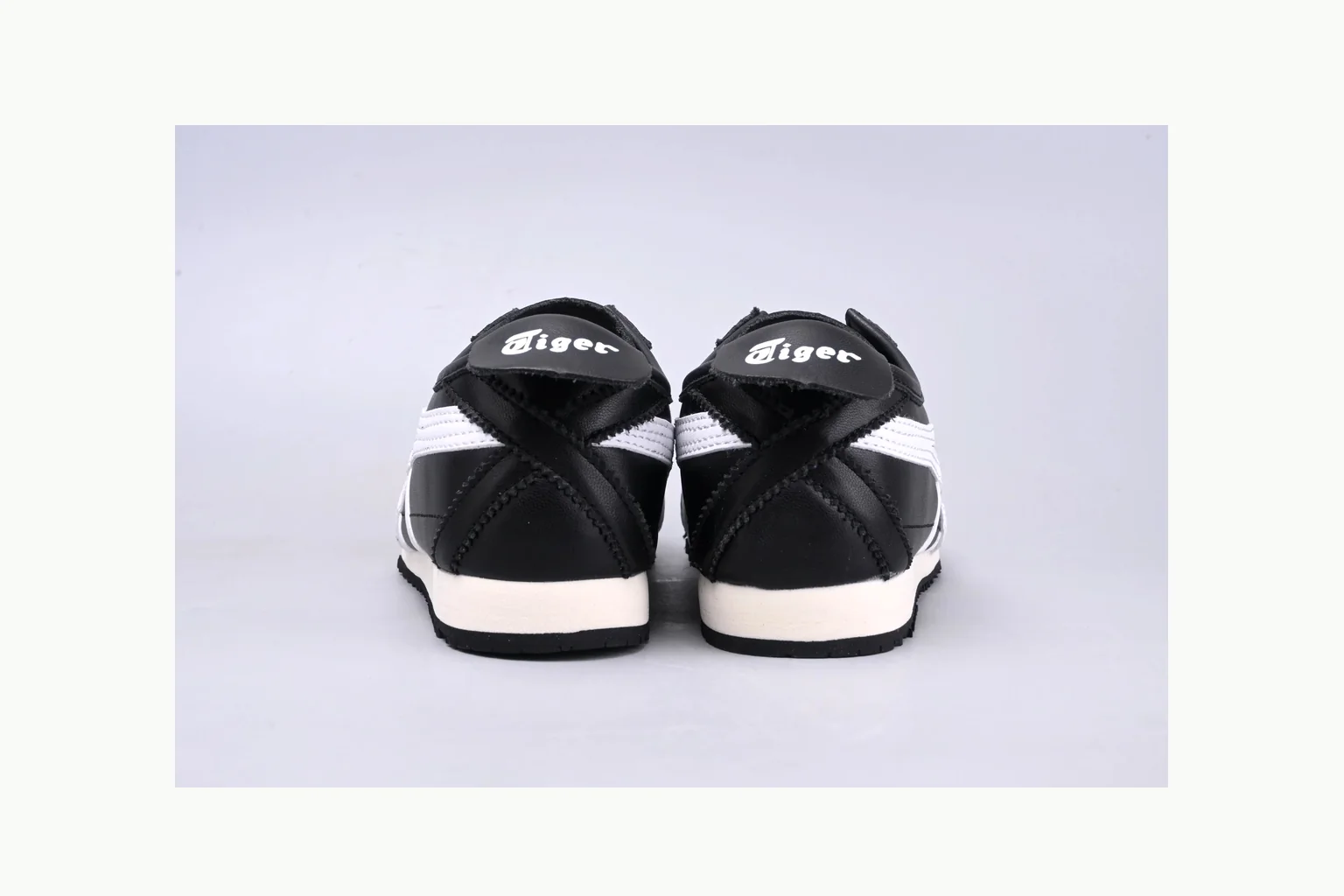 Onitsuka Tiger Black White Sneaker comparison signal photo with white black onitsuka tiger with mixed upper and low top shape thumbnail 3