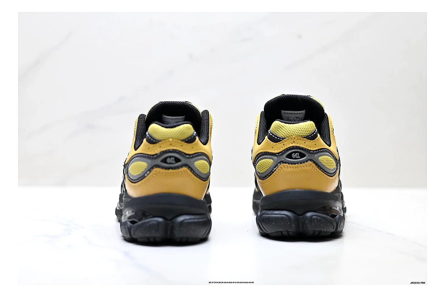 Onitsuka Tiger GEL-C 2.0 Yellow Black Sneakers comparison signal photo with yellow black mesh runner sneakers with mesh-leather texture, side-profile shape, upper panel lines, and outsole detail thumbnail 3