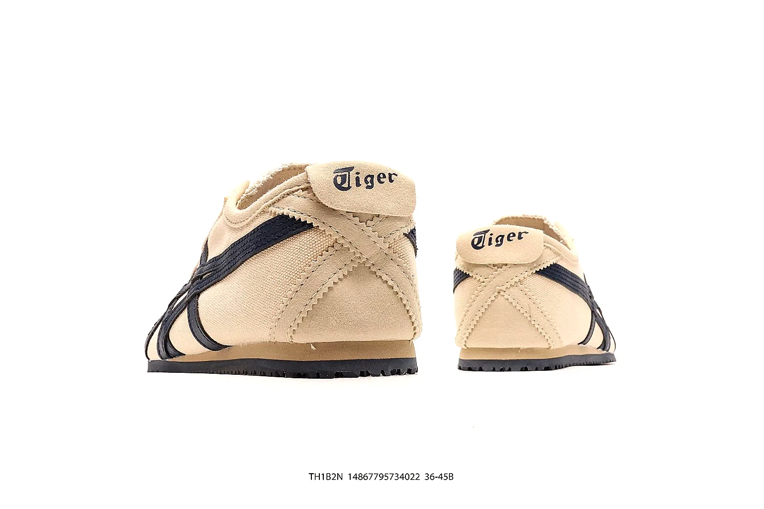 Onitsuka Tiger cream navy low-top side and heel proof angles thumbnail 5