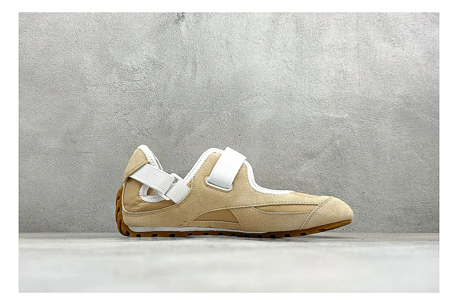 Onitsuka Tiger Mexico 66 Beige Mary Jane comparison photo showing beige low sneaker body, slim Mary Jane strap, Onitsuka side stripes, and flat retro sole thumbnail 6