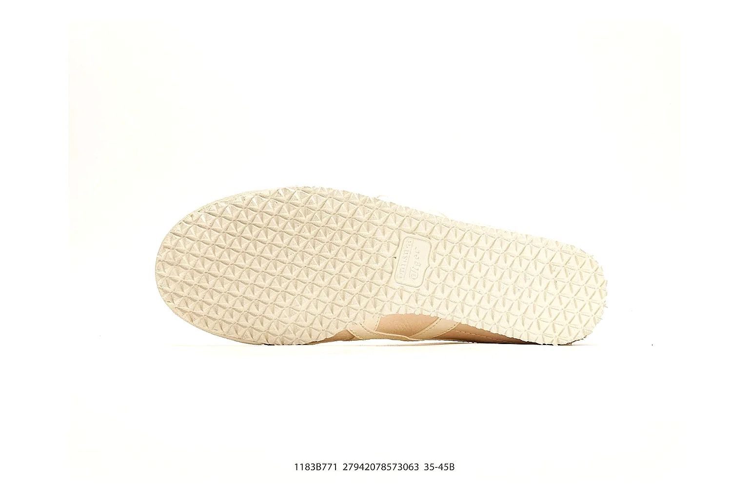 Onitsuka Tiger Mexico 66 Cream Yellow Sneakers comparison signal photo with cream yellow low-top sneakers with leather texture, side-profile shape, upper panel lines, and outsole detail thumbnail 4