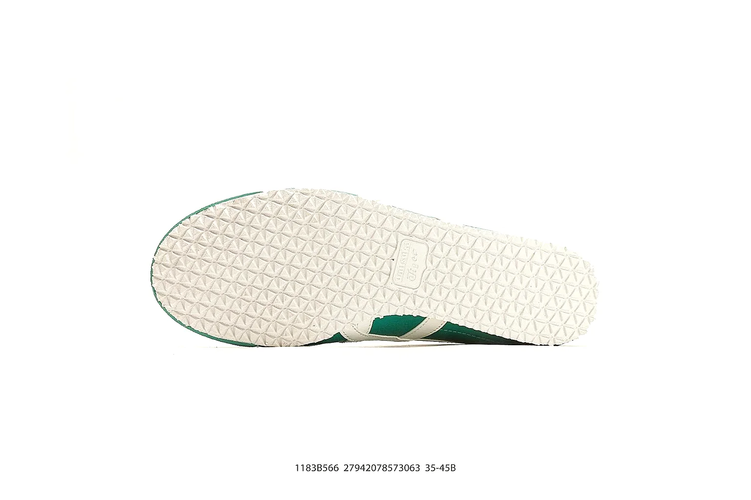 Onitsuka Tiger Mexico 66 Green White Sneakers comparison signal photo with green white low-top sneakers with leather texture, side-profile shape, upper panel lines, and outsole detail thumbnail 4