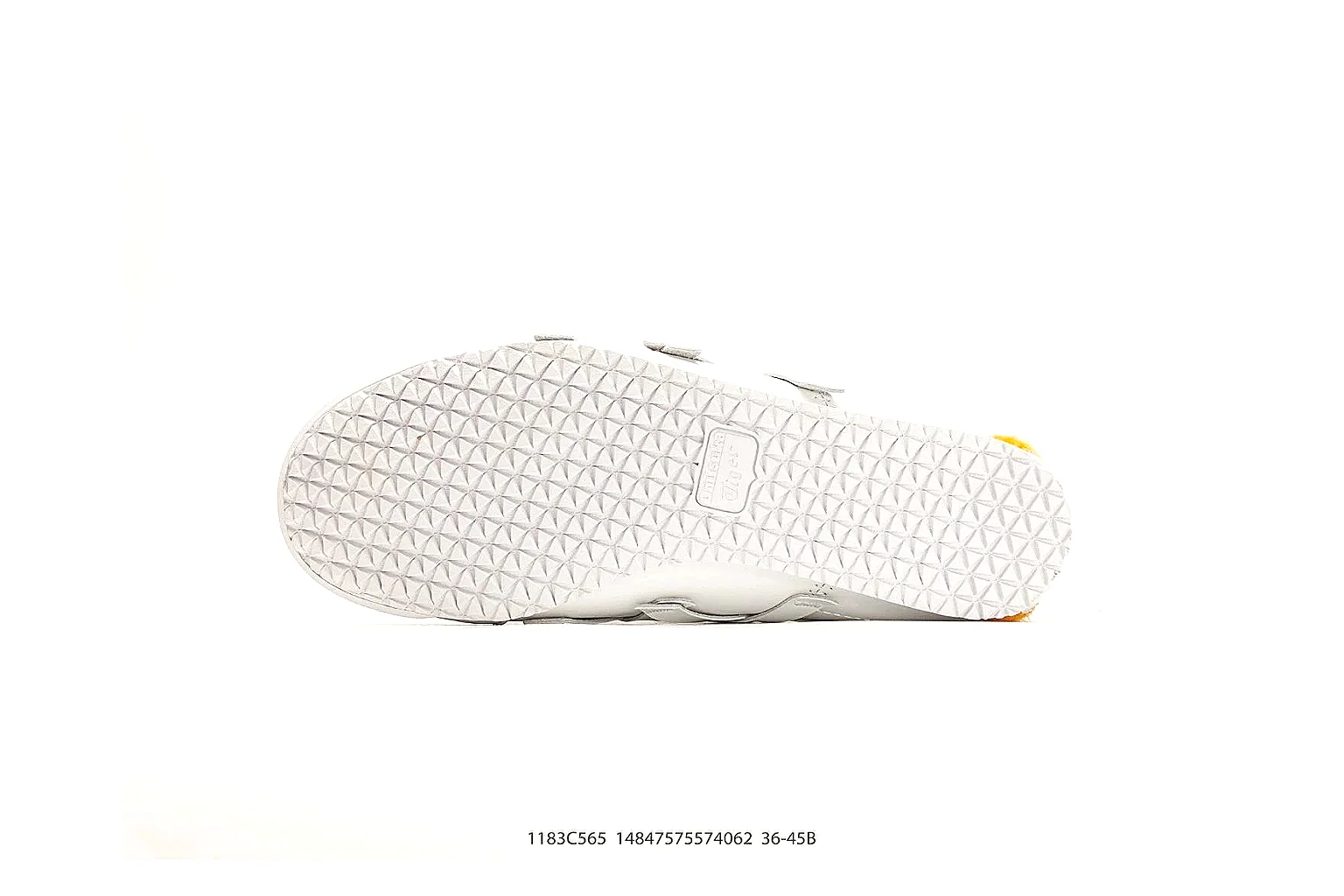 Onitsuka Tiger Mexico 66 White Yellow comparison photo showing white leather low-top upper, yellow Onitsuka side stripes, slim retro runner profile, and flat sole thumbnail 4