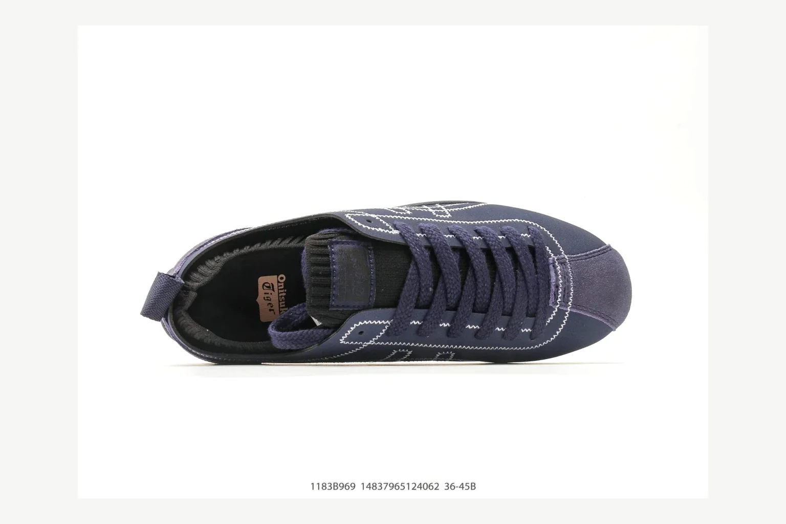 Onitsuka Tiger Navy Low Sneaker comparison signal photo with navy retro stripe low-top with mixed-material upper and low-profile shape thumbnail 2