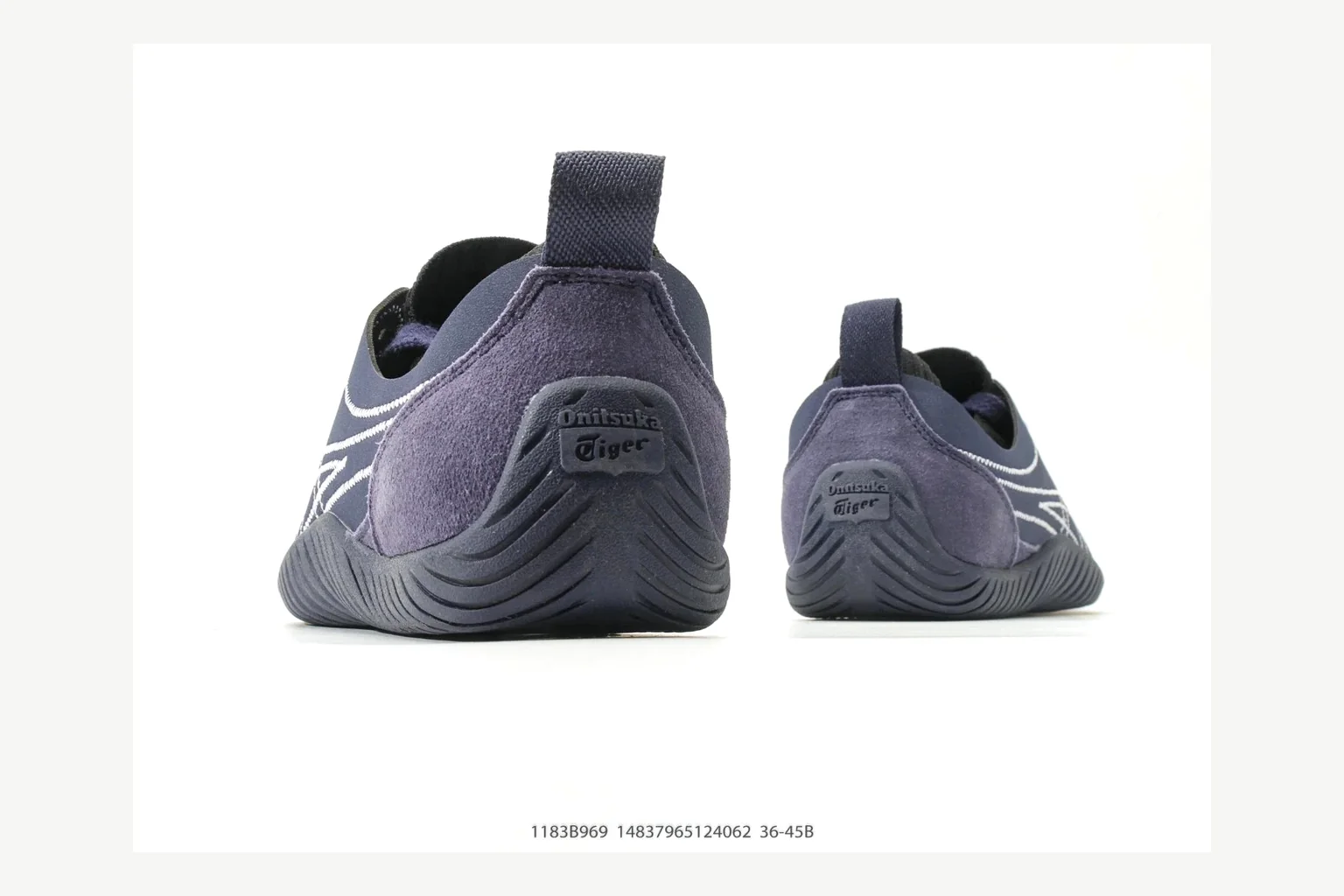 Onitsuka Tiger Navy Low Sneaker comparison signal photo with navy retro stripe low-top with mixed-material upper and low-profile shape thumbnail 5