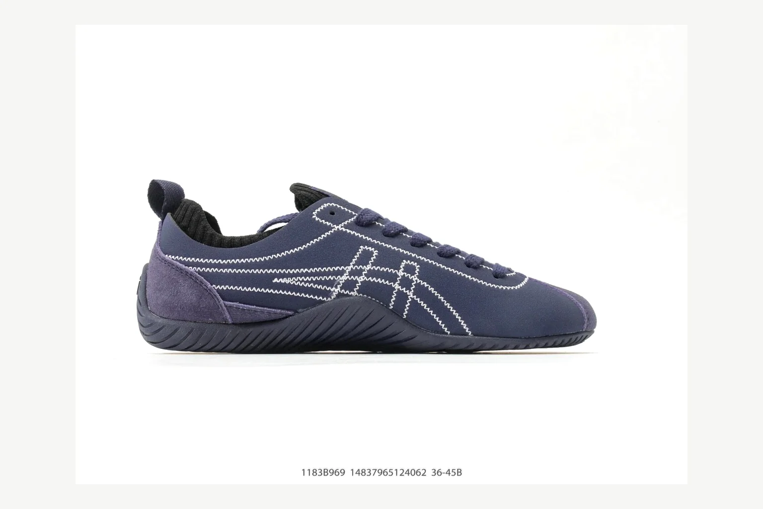 Onitsuka Tiger Navy Low Sneaker comparison signal photo with navy retro stripe low-top with mixed-material upper and low-profile shape thumbnail 6