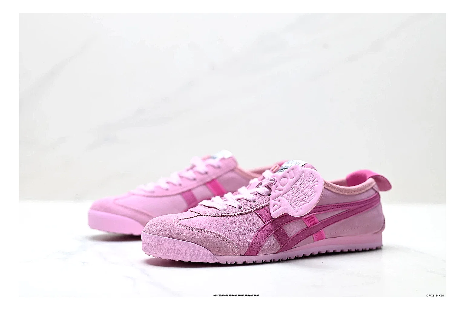 Onitsuka Tiger PATOU Pink Sneaker comparison signal photo with pink patou collaboration low-top with mixed-material upper and low-profile shape thumbnail 3