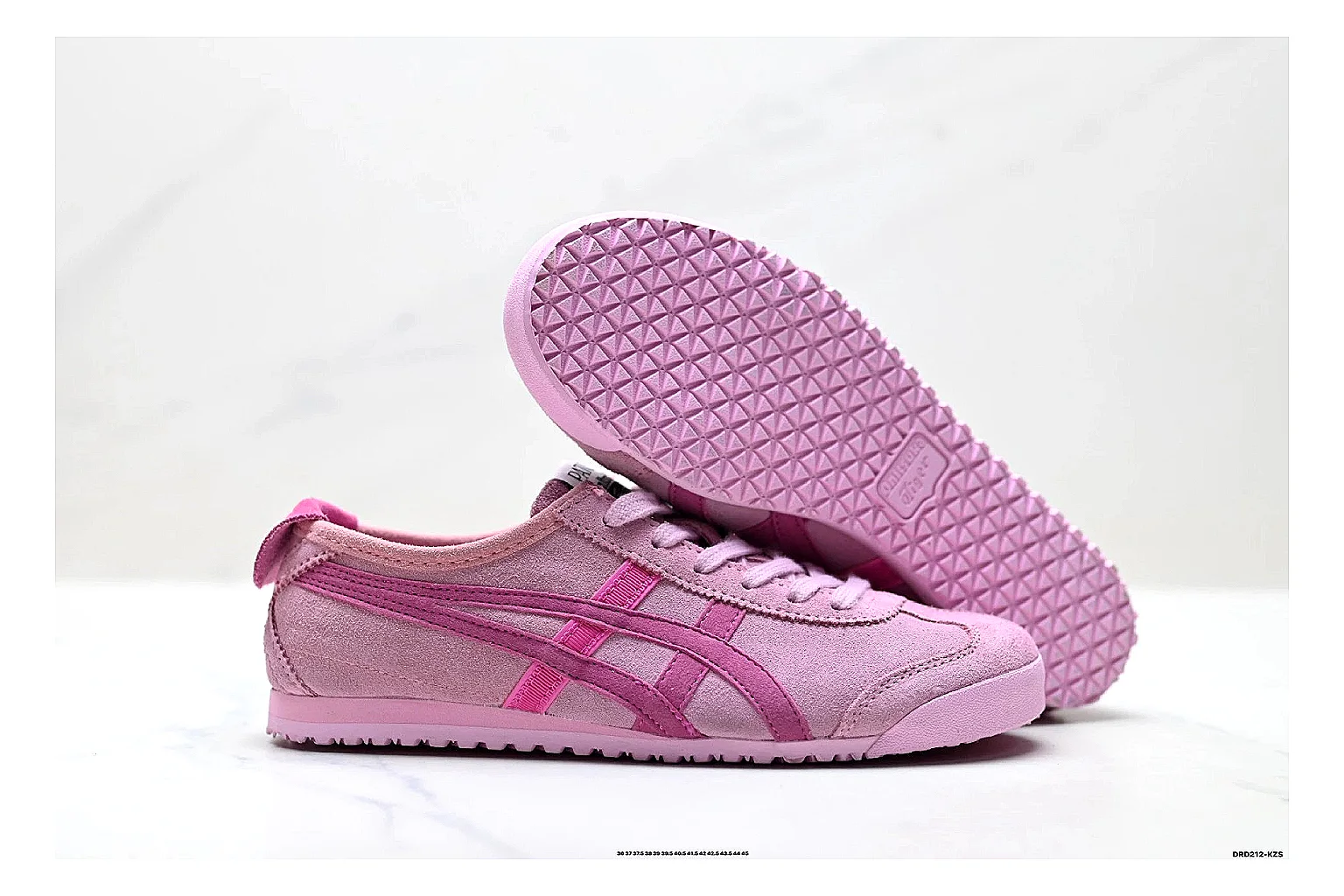 Onitsuka Tiger PATOU Pink Sneaker comparison signal photo with pink patou collaboration low-top with mixed-material upper and low-profile shape thumbnail 4