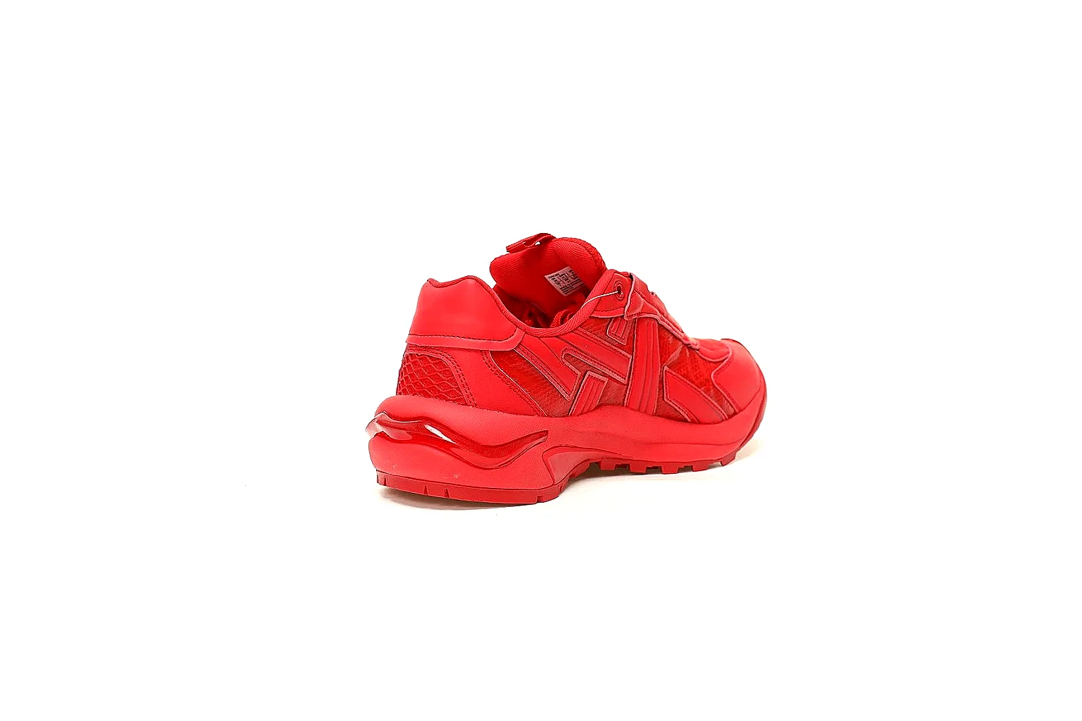 Red Onitsuka Tiger runner with tonal panels and outsole proof