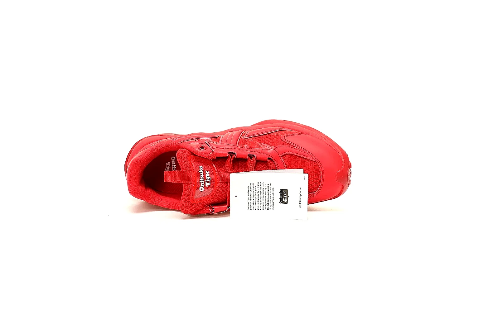 Red Onitsuka Tiger runner with tonal panels and outsole proof thumbnail 3