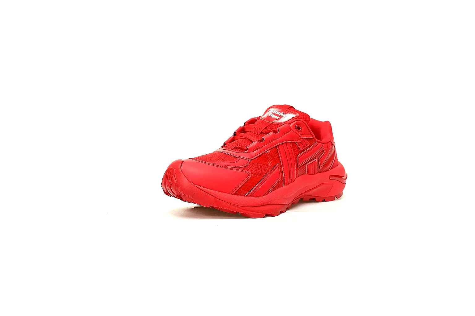 Red Onitsuka Tiger runner with tonal panels and outsole proof thumbnail 6