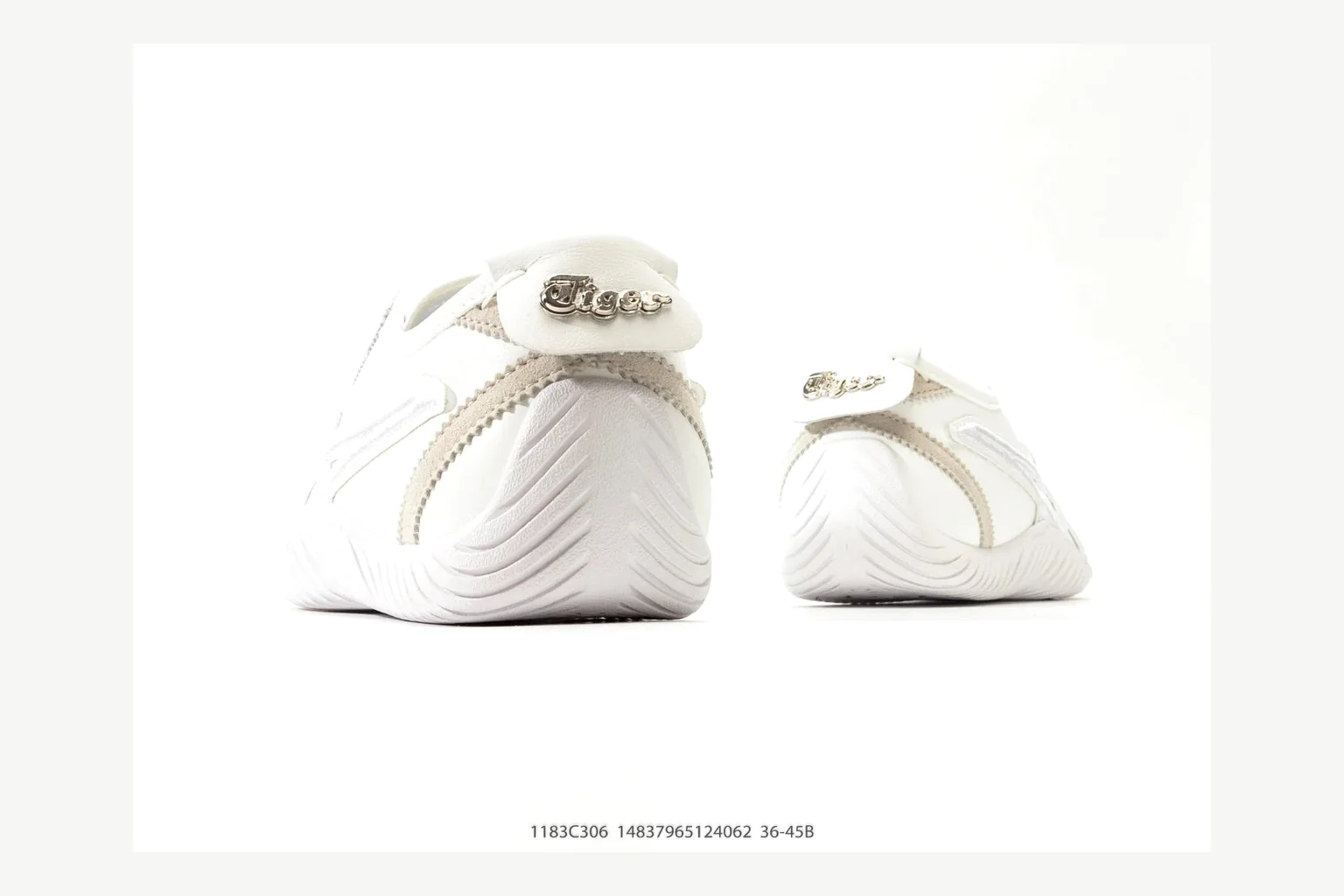 Onitsuka Tiger White Cream Sneaker comparison signal photo with white cream retro stripe low-top with mixed-material upper and low-profile shape thumbnail 5