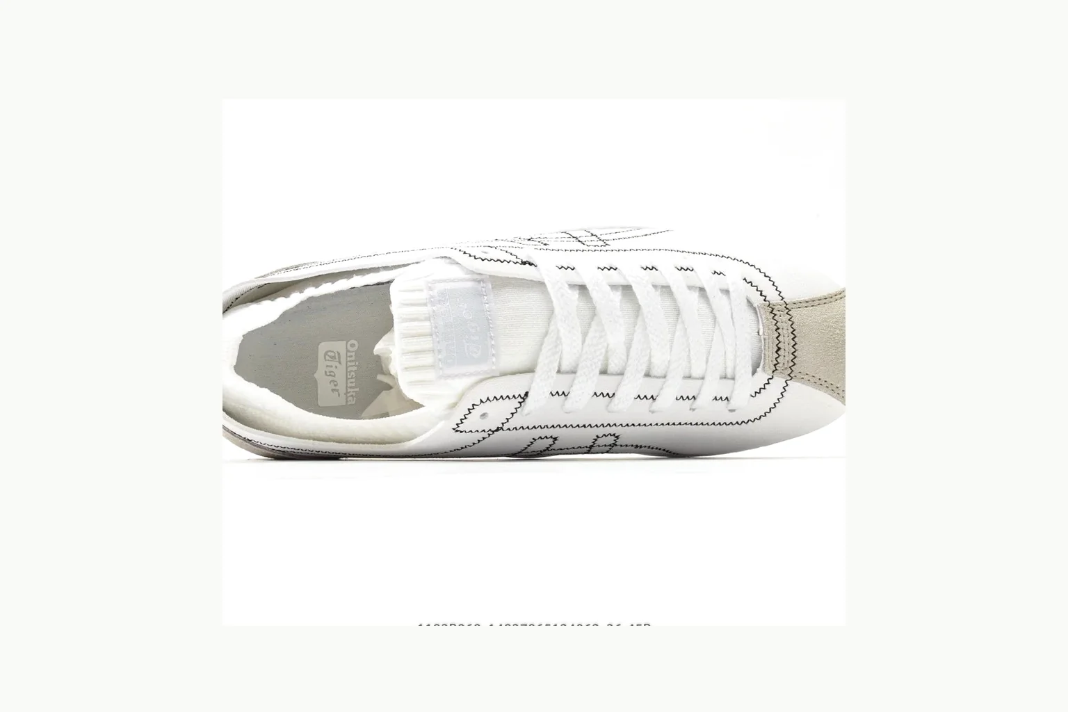 Onitsuka Tiger White Silver Sneaker comparison signal photo with white silver retro stripe low-top with mixed-material upper and low-profile shape thumbnail 2