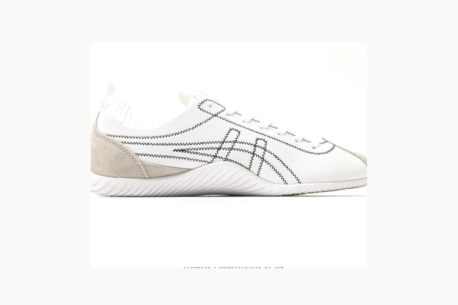 Onitsuka Tiger White Silver Sneaker comparison signal photo with white silver retro stripe low-top with mixed-material upper and low-profile shape thumbnail 6