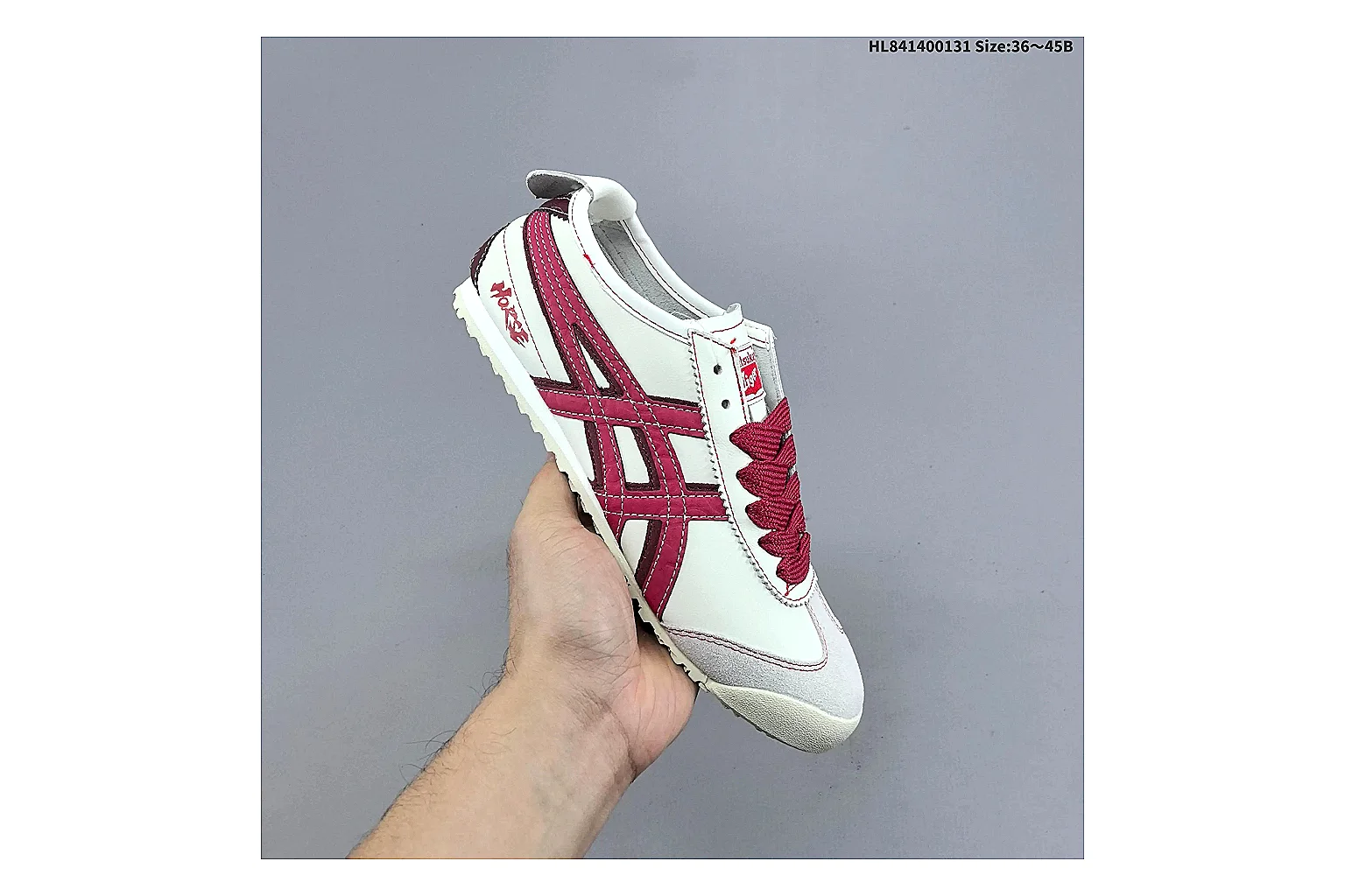 Casual Low-Top Sneaker 0789 comparison signal photo with red casual low-top with mixed-material upper and low-profile shape thumbnail 2