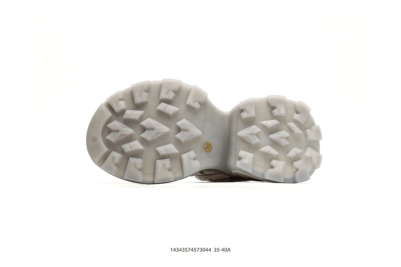 Chunky Runner Silver Gray Sneaker comparison photo showing silver gray synthetic-mesh upper, layered chunky panels, runner silhouette, and thick cushioned sole thumbnail 4