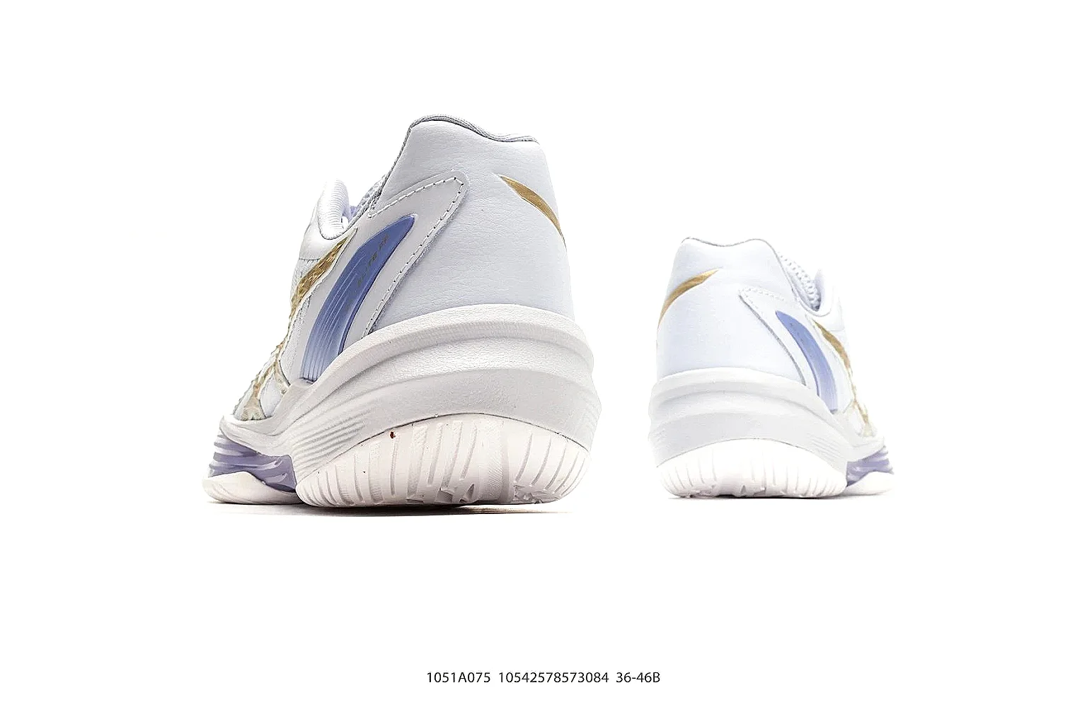 Court Runner White Purple Sneaker comparison photo showing white mesh-leather runner upper, purple accent panels, court-runner shape, and cushioned sole thumbnail 3