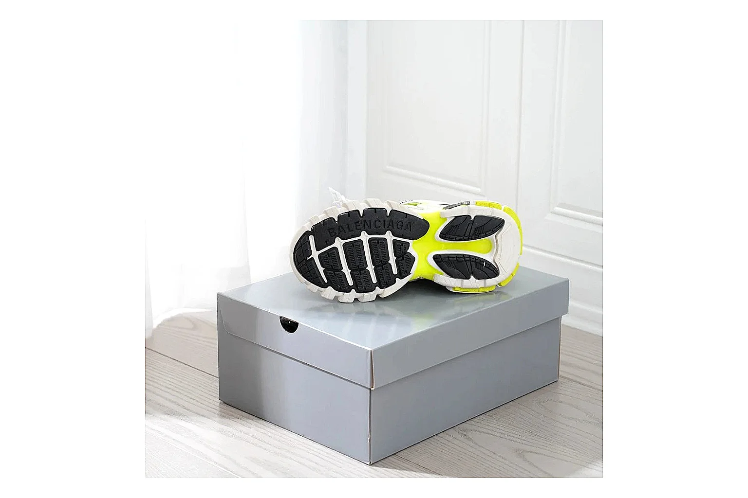 Neon Runner White Yellow Sneaker comparison photo showing white mesh runner upper, neon yellow accents, modern runner silhouette, and lightweight sole thumbnail 4