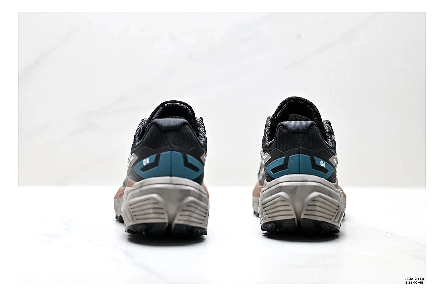 Trail Runner Black Teal Sneaker comparison photo showing black mesh runner upper, teal accent details, rugged trail profile, and traction sole thumbnail 3