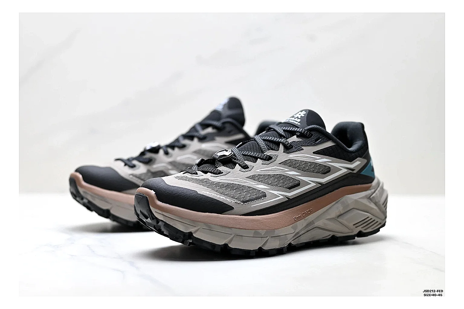 Trail Runner Black Teal Sneaker comparison photo showing black mesh runner upper, teal accent details, rugged trail profile, and traction sole thumbnail 4