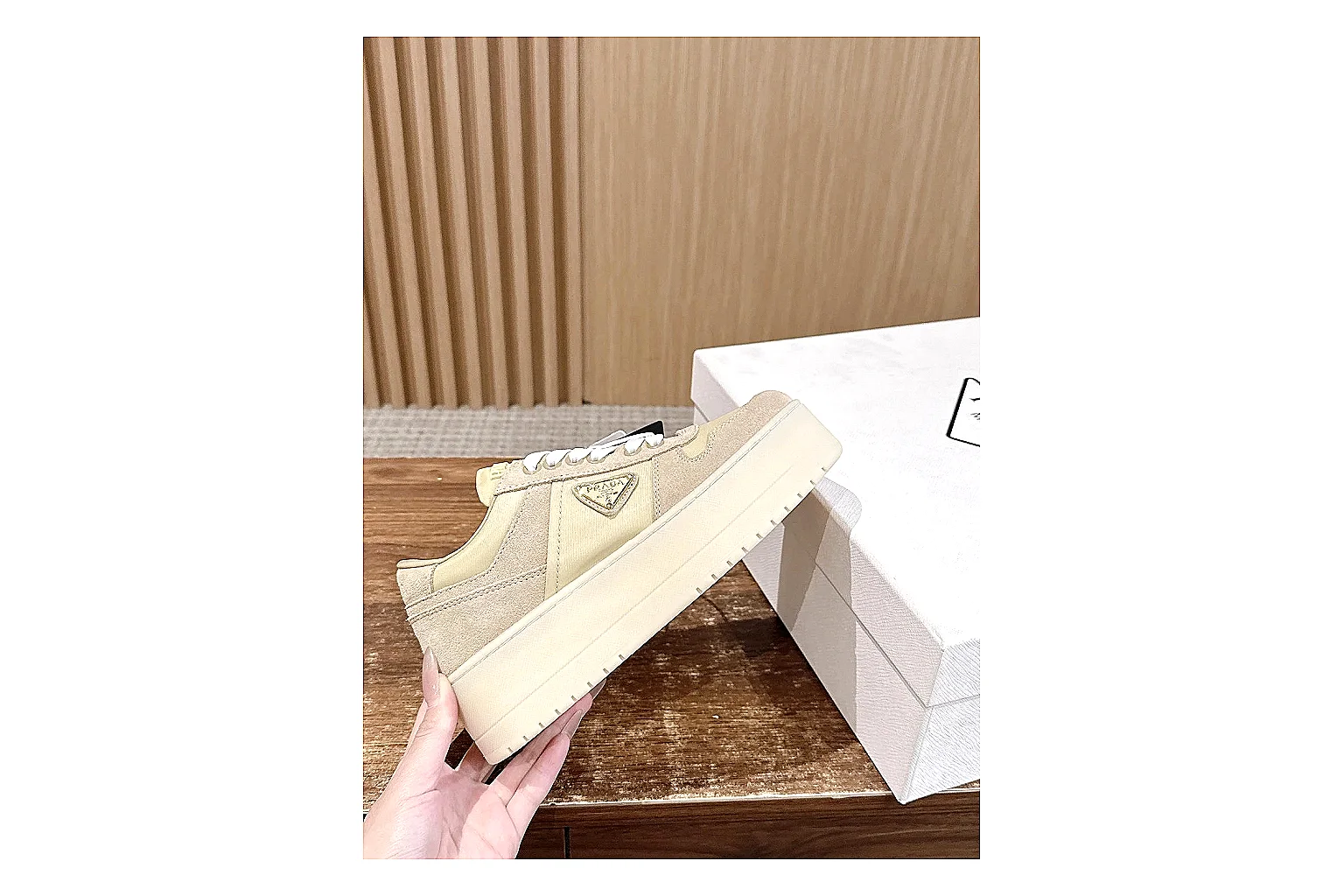 kakoscout.com Cream Beige Platform Low 8823 Cream Beige low-top product image thumbnail 4