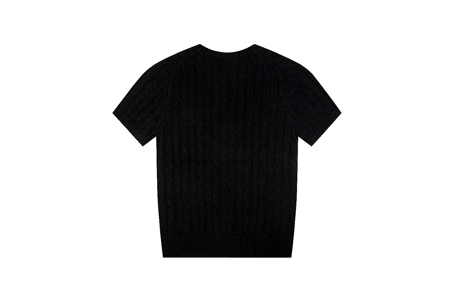 kakoscout.com Polo Ralph Lauren Black Cable Knit Polo 0679 Black short-sleeve-knit product image thumbnail 2